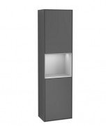 Пенал Villeroy & Boch Finion 41,8x151,6х27 см петли справа с подсветкой МДФ антрацит матовый лак/светло-серый матовый лак G470GJGK