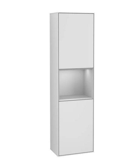 Пенал Villeroy & Boch Finion 41,8x151,6х27 см петлі праворуч із підсвічуванням МДФ білий матовий лак/світло-сірий матовий лак G470GJMT