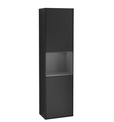 Пенал Villeroy & Boch Finion 41,8x151,6х27 см петлі праворуч із підсвічуванням МДФ чорний матовий лак/антрацит матовий лак G470GKPD