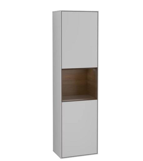 Пенал Villeroy & Boch Finion 41,8x151,6х27 см петли справа с подсветкой МДФ светло-серый матовый лак/шпон грецкого ореха G470GNGJ