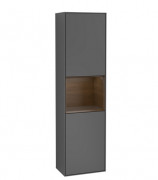 Пенал Villeroy & Boch Finion 41,8x151,6х27 см петли справа с подсветкой МДФ антрацит матовый лак/шпон грецкого ореха G470GNGK