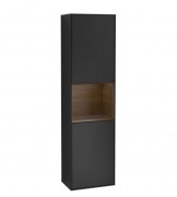 Пенал Villeroy & Boch Finion 41,8x151,6х27 см петлі праворуч з підсвічуванням МДФ чорний матовий лак/шпон волоського горіха G470GNPD