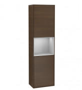 Пенал Villeroy & Boch Finion 41,8x151,6х27 см петли справа с подсветкой ДСП шпон грецкого ореха/светло-серый матовый лак G470GJGN