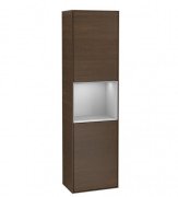 Пенал Villeroy & Boch Finion 41,8x151,6х27 см петли справа с подсветкой ДСП шпон грецкого ореха/светло-серый матовый лак G470GJGN