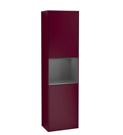 Пенал Villeroy & Boch Finion 41,8x151,6х27 см петли справа с подсветкой МДФ пион матовый лак/антрацит матовый лак G470GKHB