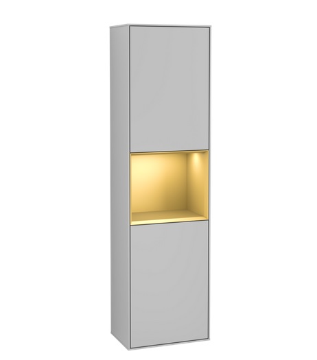 Пенал Villeroy & Boch Finion 41,8x151,6х27 см петлі праворуч із підсвічуванням МДФ світло-сірий матовий лак/золотий матовий лак G470HFGJ