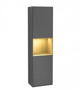 Пенал Villeroy & Boch Finion 41,8x151,6х27 см петлі з підсвічуванням МДФ антрацит матовий лак/золотий матовий лак G470HFGK