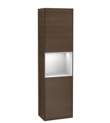 Пенал Villeroy & Boch Finion 41,8x151,6х27 см петлі праворуч з підсвічуванням ДСП шпон волоського горіха/білий матовий лак G470MTGN