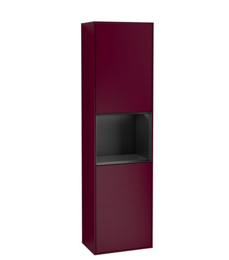 Пенал Villeroy & Boch Finion 41,8x151,6х27 см петли справа с подсветкой МДФ пион матовый лак/черный матовый лак G470PDHB