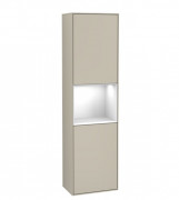 Пенал Villeroy & Boch Finion 41,8x151,6х27 см петлі з підсвічуванням МДФ пісок матовий лак/глянцевий білий лак G470GFHH