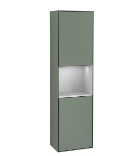 Пенал Villeroy & Boch Finion 41,8x151,6х27 см петлі праворуч з підсвічуванням МДФ оливковий матовий лак/світло-сірий матовий лак G470GJGM