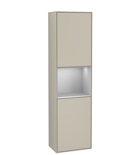 Пенал Villeroy & Boch Finion 41,8x151,6х27 см петли справа с подсветкой МДФ песок матовый лак/светло-серый матовый лак G470GJHH