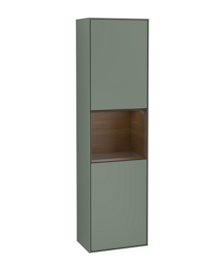 Пенал Villeroy & Boch Finion 41,8x151,6х27 см петлі праворуч з підсвічуванням МДФ оливковий матовий лак/шпон волоського горіха G470GNGM