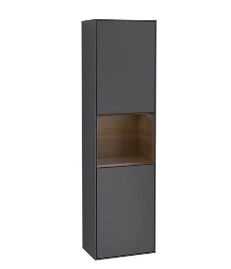 Пенал Villeroy & Boch Finion 41,8x151,6х27 см петлі праворуч з підсвічуванням МДФ темно-синій матовий лак/шпон волоського горіха G470GNHG