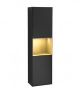 Пенал Villeroy & Boch Finion 41,8x151,6х27 см петли справа с подсветкой МДФ черный матовый лак/золотой матовый лак G470HFPD