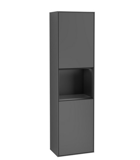 Пенал Villeroy & Boch Finion 41,8x151,6х27 см петли справа с подсветкой МДФ антрацит матовый лак/черный матовый лак G470PDGK