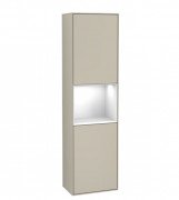 Пенал Villeroy & Boch Finion 41,8x151,6х27 см петли справа с подсветкой МДФ песок матовый лак/глянцевый белый лак G470GFHH