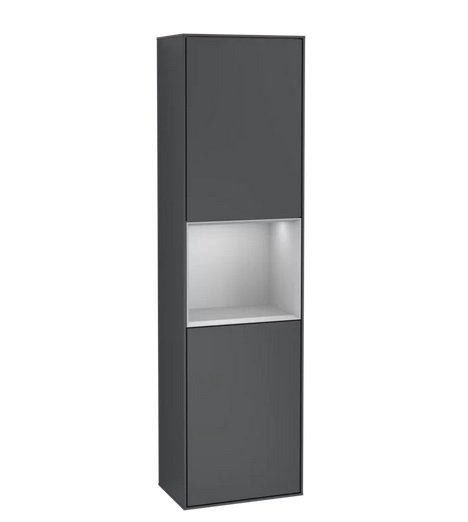 Пенал Villeroy & Boch Finion 41,8x151,6х27 см петлі праворуч із підсвічуванням МДФ темно-синій матовий лак/світло-сірий матовий лак G470GJHG