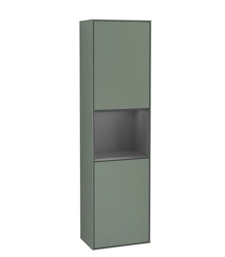 Пенал Villeroy & Boch Finion 41,8x151,6х27 см петлі праворуч з підсвічуванням МДФ оливковий матовий лак/антрацит матовий лак G470GKGM