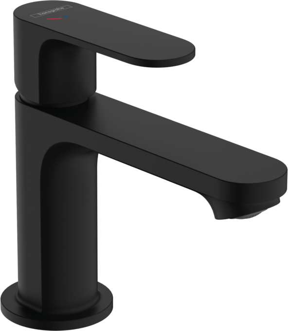 Змішувач для раковини Hansgrohe Rebris S CoolStart із зливним гарнітуром одноважільний чорний матовий 72584670