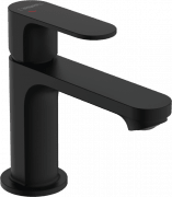 Смеситель для раковины Hansgrohe Rebris S CoolStart EcoSmart+ с сливным гарнитуром однорычажный черный матовый 72586670