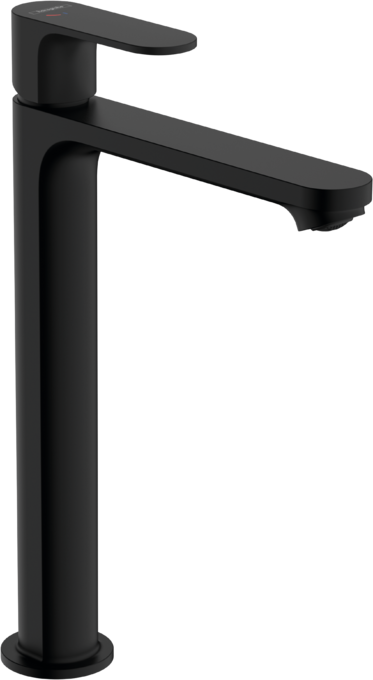 Смеситель для раковины Hansgrohe Rebris S CoolStart EcoSmart+ с сливным гарнитуром однорычажный черный матовый 72590670