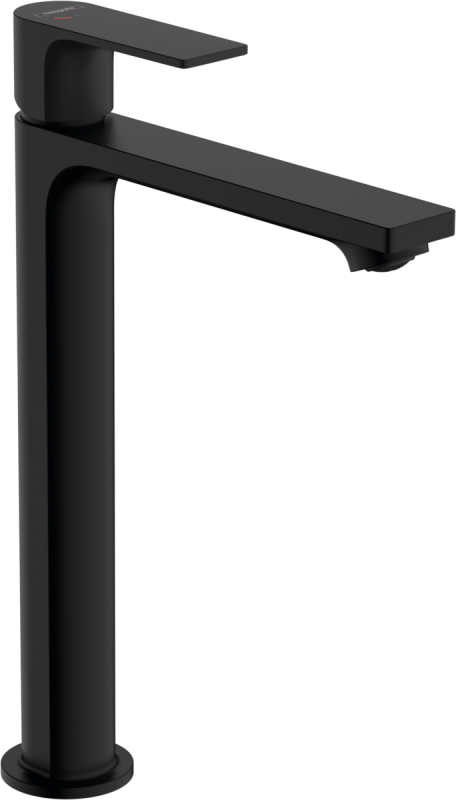 Змішувач для раковини Hansgrohe Rebris E CoolStart EcoSmart+ із зливним гарнітуром одноважільний чорний матовий 72591670