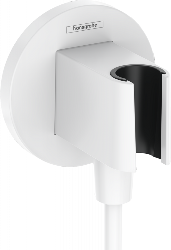 Шланговое подсоединение Hansgrohe FixFit S с держателем для душа пластик белый матовый 26888700