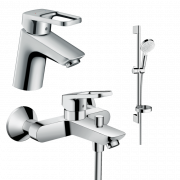 Комплект змішувачів для ванної Hansgrohe Logis Loop 3 в 1 з душовим набором хром 1042019