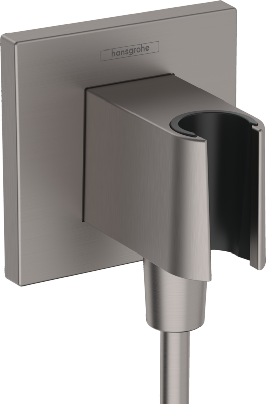 Шланговое подсоединение Hansgrohe FixFit E с держателем для душа пластик черный хром шлифованный 26889340