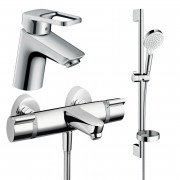 Комплект змішувачів для ванної Hansgrohe Logis Loop 3 в 1 з душовим набором хром 1132019
