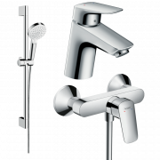 Комплект смесителей для ванной Hansgrohe Logis 3 в 1 с душевым набором хром 20200006