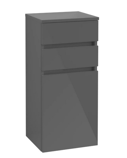 Шафка для ванної Villeroy & Boch Legato 40х87х35 см петлі ліворуч МДФ/ДСП глянсовий сірий B72800FP