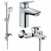 Комплект смесителей для ванной Hansgrohe Logis 3 в 1 с душевым набором хром 20200008