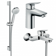 Комплект змішувачів для ванної Hansgrohe Logis 3 в 1 з душовим набором хром 20200001