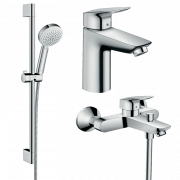 Комплект змішувачів для ванної Hansgrohe Logis 3 в 1 з душовим набором хром 20200001