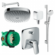 Душевая система скрытого монтажа Hansgrohe Logis с верхним душем Croma Select E 180 хром 20200003