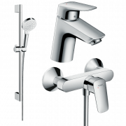 Комплект смесителей для ванной Hansgrohe Logis 3 в 1 с душевым набором хром 20200006