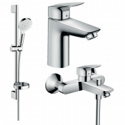 Комплект смесителей для ванной Hansgrohe Logis 3 в 1 с душевым набором хром 20200008