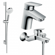Комплект змішувачів для ванної Hansgrohe Logis 3 в 1 з душовим набором хром 20200009