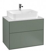 Тумба под раковину Villeroy & Boch Finion 80х50,1 см с подсветкой МДФ оливковый матовый лак/стекло белое матовое G09100GM