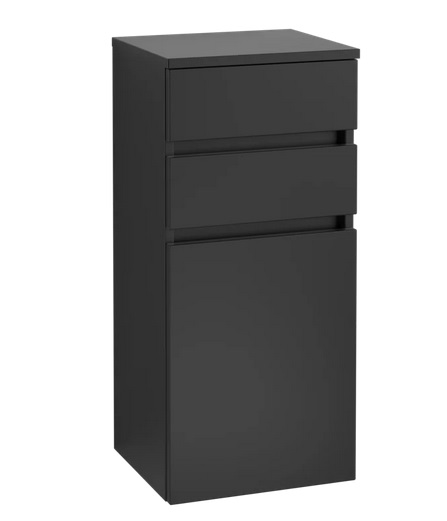 Шафка для ванної Villeroy & Boch Legato 40х87х35 см петлі праворуч МДФ/ДСП чорний матовий лак B72801PD