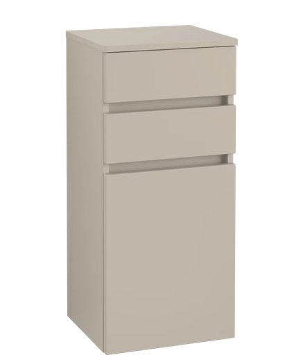 Шафка для ванної Villeroy & Boch Legato 40х87х35 см петлі праворуч ДСП м'який сірий B72801VK