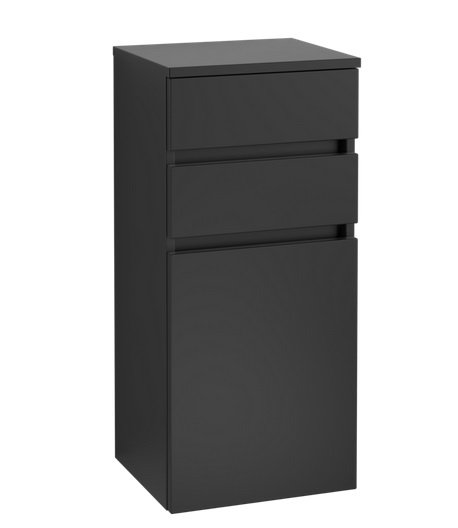 Шафка для ванної Villeroy & Boch Legato 40х87х35 см петлі ліворуч МДФ/ДСП чорний матовий лак B72800PD