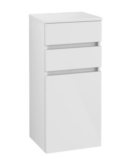 Шафка для ванної Villeroy & Boch Legato 40х87х35 см петлі праворуч МДФ/ДСП глянсова біла B72801DH