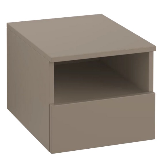 Шафка для ванної Villeroy & Boch Legato 40х34х50 см ліва ДСП трюфель сірий B72600VG