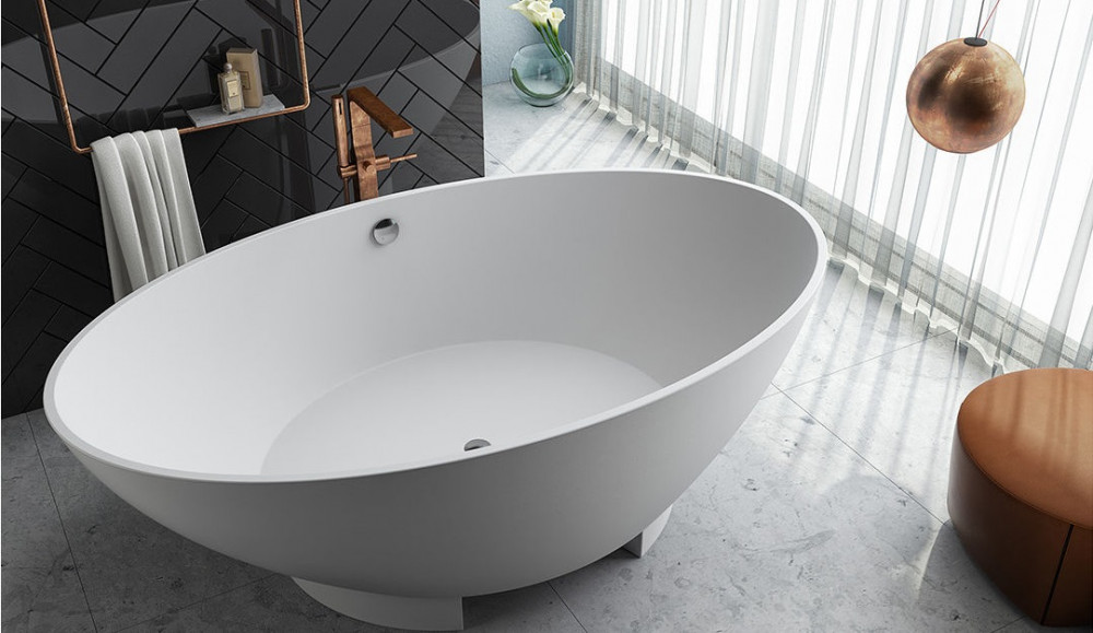 Ванна Kolpa San Tristan-FS зі штучного каменю Kerrock 196x117 см овальна білий 815980