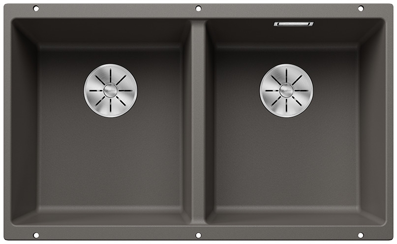 Мийка для кухні Blanco Subline 350/350-U 75,5х46 см SILGRANIT PuraDur® вулканічний сірий 527347