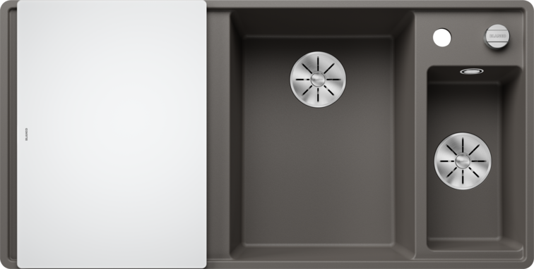 Мийка для кухні Blanco Axia III 6 S-F 99х50 см чаша праворуч SILGRANIT® PuraDur® вулканічний сірий 527232
