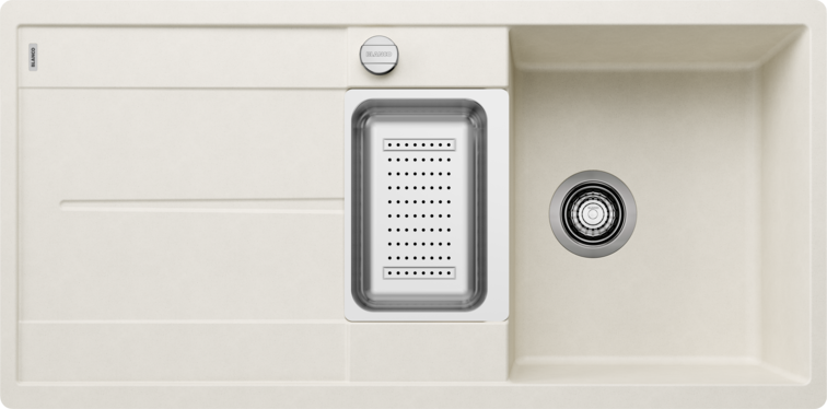 Мойка для кухни Blanco Metra 6 S-F 99х49 см SILGRANIT® PuraDur® мягкий белый 527118